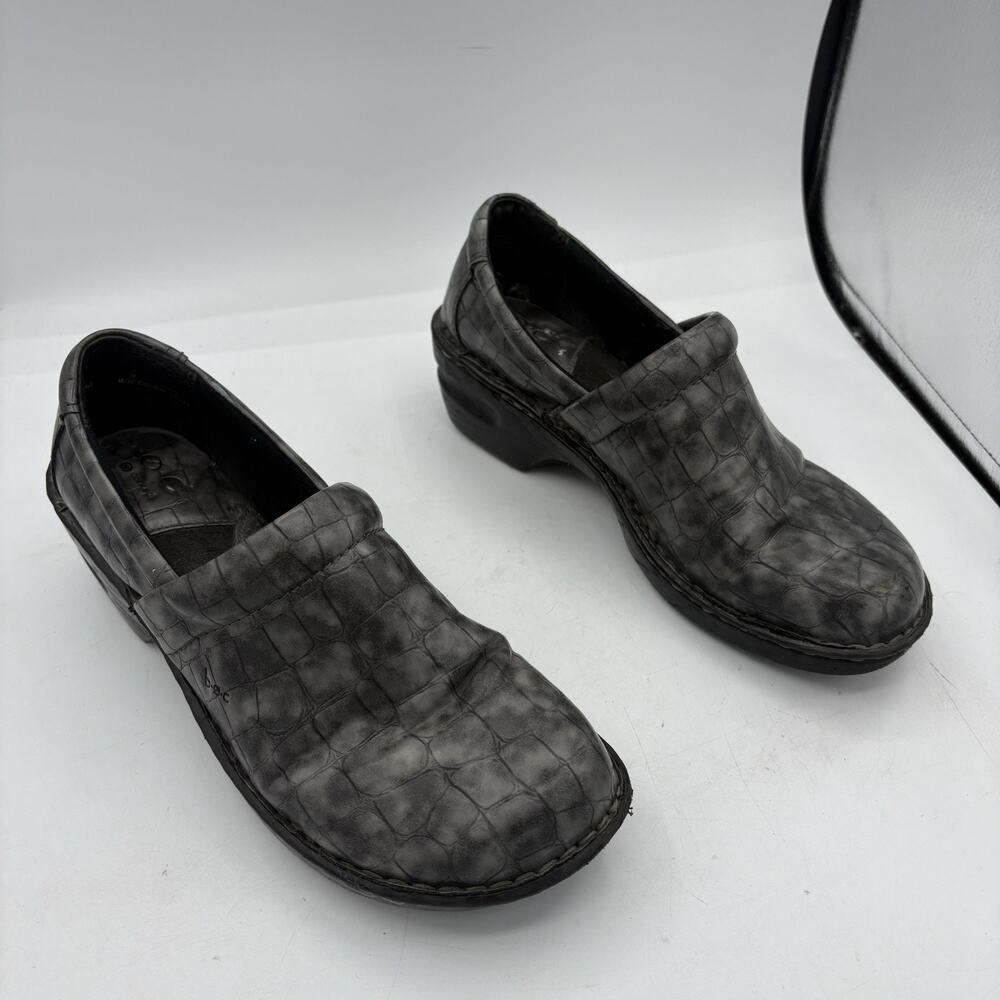 Born Concept BOC Clogs Womens Size 9 Reptile Print Peggy‎ Grey Nurse Work
